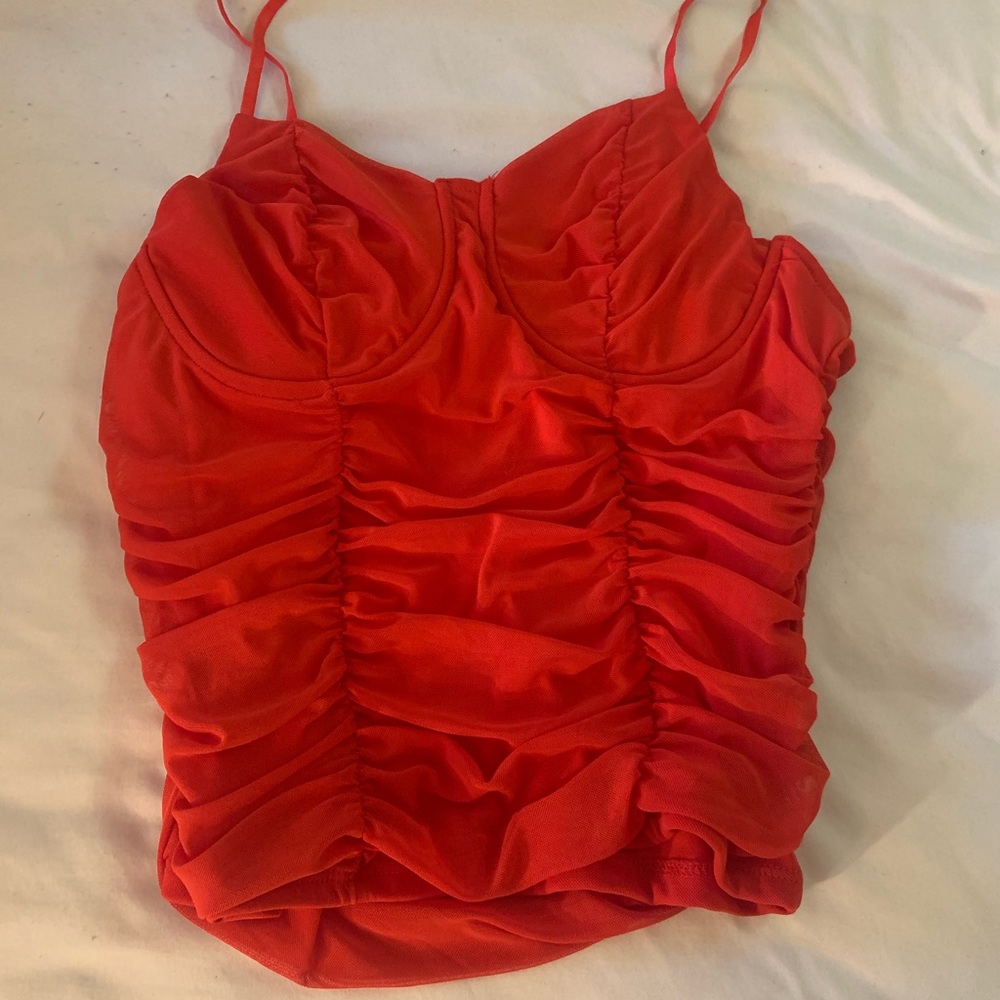 Bold red shirt